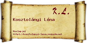 Kosztolányi Léna névjegykártya
